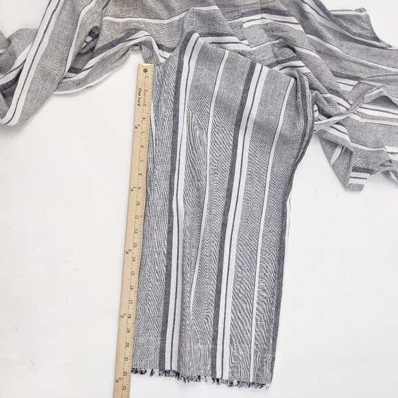 Cloth & Stone Linen Stripe Jumpsuit NEW L Gray - Picture 11 of 15